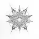 worm Star rectangle tattoo design idea