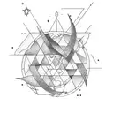 worm and Star in triangle tattoo design idea