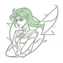 THE symbol for sailor scout jupiter  surrounded by thin lightning bolts tattoo design idea