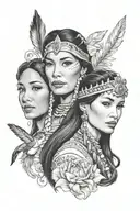 Pocahontas and Rebel from Disney Princess tattoo design idea