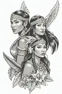 Pocahontas and Rebel from Disney Princess tattoo design idea
