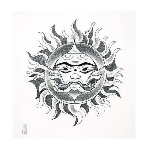 sun and rain  tattoo design idea
