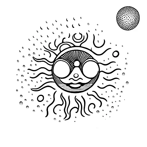 sun and rain  tattoo design idea
