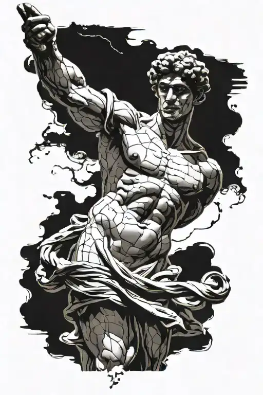 statue of david michelangelo tattoo design idea