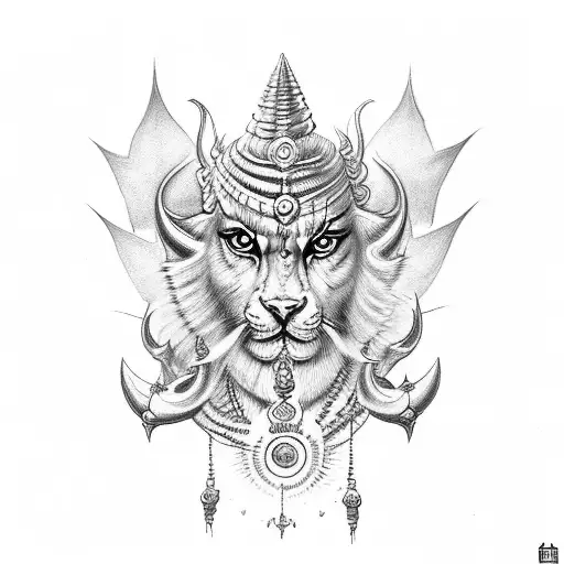 trishul which dedicated both mahadev and durga maa tattoo design idea