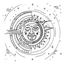 Sun and Moon tattoo design idea