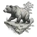 bear walking tattoo design idea