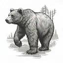 bear walking tattoo design idea