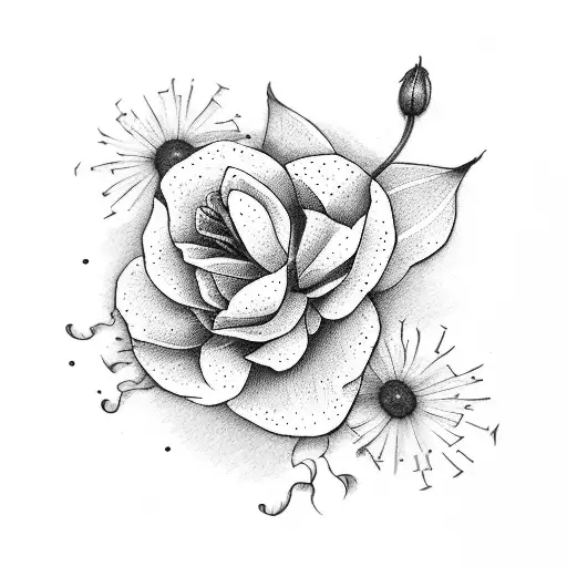 march September November birth flowers tattoo design idea