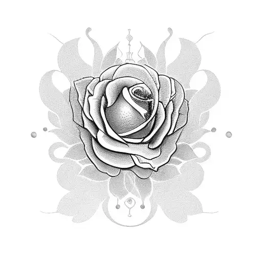 cráneo con flores de cerezo y destellos en tonos claros tattoo design idea