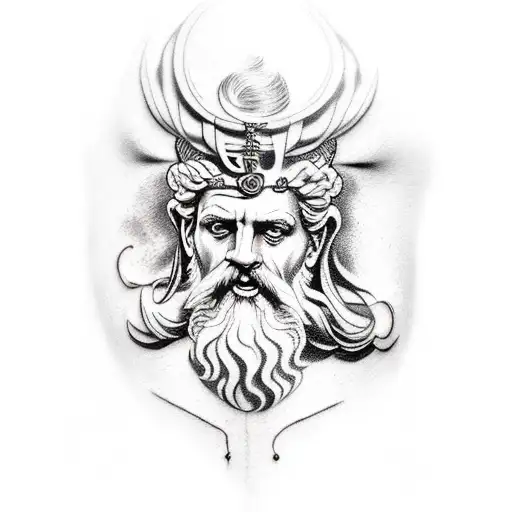  realistic greek mythology zeus tattoo design idea