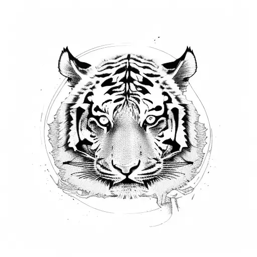 tiger zombie tattoo design idea