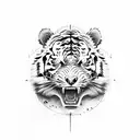 zombie tiger  tattoo design idea