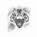 zombie tiger  tattoo design idea
