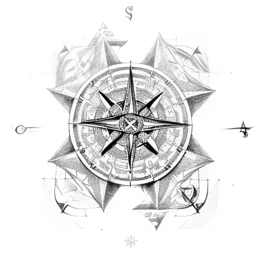 A detailed treasure map leading to a hidden fortune, with intricate compass rose and ancient symbols, representing your passion for building wealth tattoo design idea