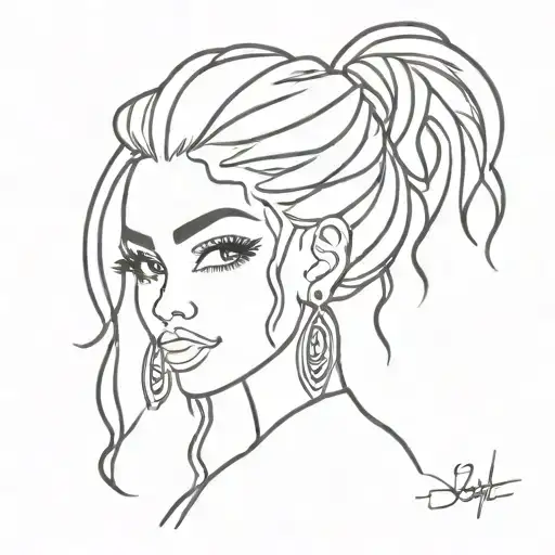 bratz head with dreadlocks tattoo design idea
