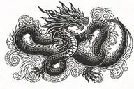 Dragon holding BirthDay july 22 1972 in roman numerals tattoo design idea