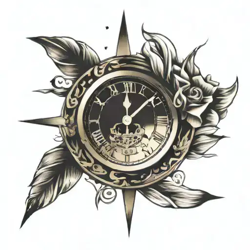minimal clock face 11:30 tattoo design idea