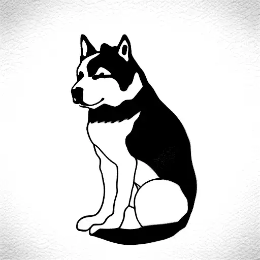 Black japanesse akita tattoo design idea