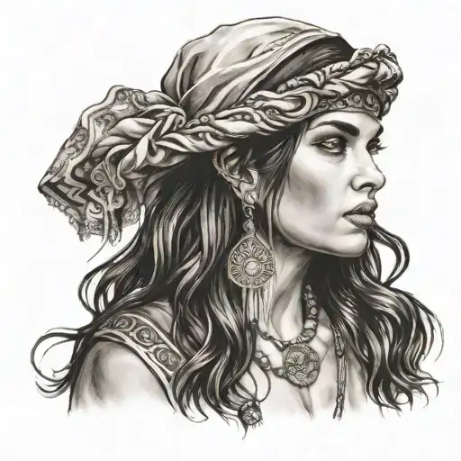 gypsy girl tattoo design idea