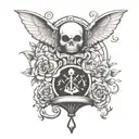 abdomen metaphor for balance between good and bad in oneself  tattoo design idea