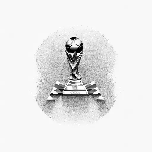 Cristiano Ronaldo with a world cup trophy  tattoo design idea