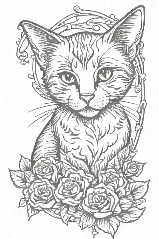 family pet cat memorial tattoo tattoo design idea