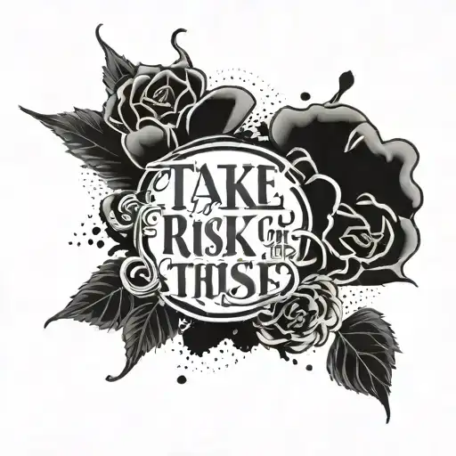 "Take the risk or lose the chance" motivational quote tattoo design idea