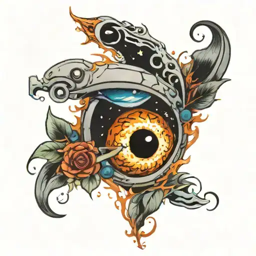 blackhole with kids names Alexis and connor tattoo design idea