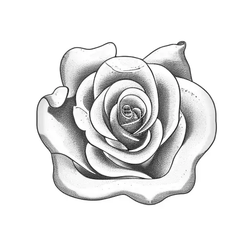 A blackwork tattoo of a coffee mug morphing into a mountain range, with a snake coiled around it and roses blooming from its peaks. tattoo design idea