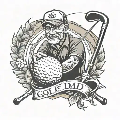 golf dad memorial tattoo design idea