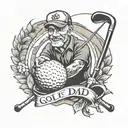 golf dad memorial tattoo design idea