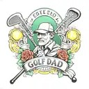 golf dad memorial tattoo design idea