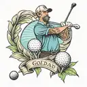 golf dad memorial tattoo design idea