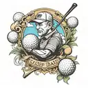 golf dad memorial tattoo design idea