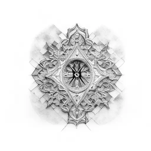 stained glass cathedral windows gothic stonework tattoo design idea