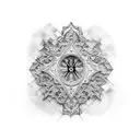 stained glass cathedral windows gothic stonework tattoo design idea