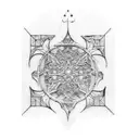 stained glass cathedral windows gothic stonework tattoo design idea