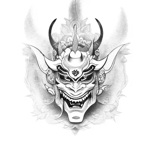 Hannya mask tattoo design idea