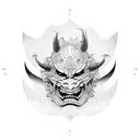 Hannya mask tattoo design idea