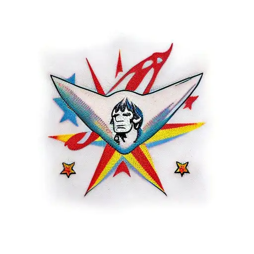  Rolling Stones lip and stars tattoo design idea