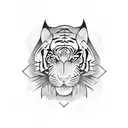 Samurai / 2 tigers Cubs tattoo design idea