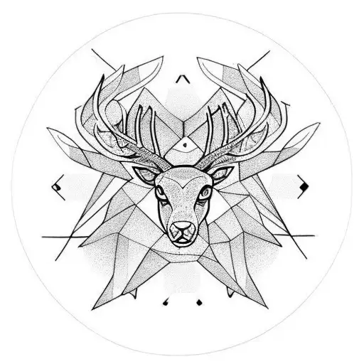 one buck two doe tattoo design idea