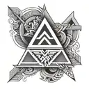 arrows, valknut, nordic tattoo design idea