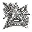 arrows, valknut, nordic tattoo design idea