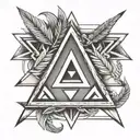 arrows, valknut, nordic tattoo design idea