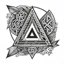 arrows, valknut, nordic tattoo design idea