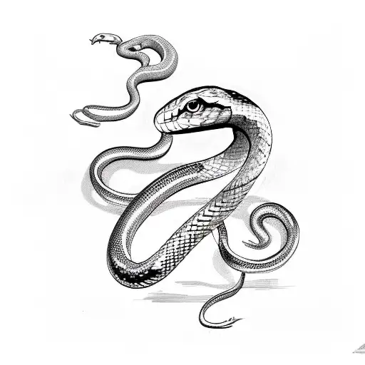 Snake and dove tattoo design idea