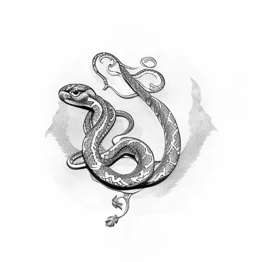 Dove with snake tattoo design idea