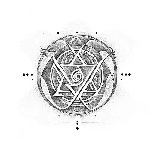 Magic Circle, Rune, Tree of Life, Music tattoo design idea